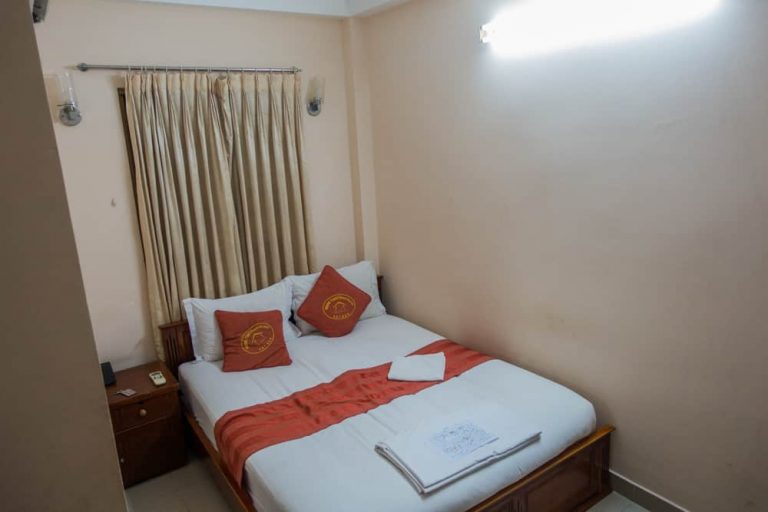 Our bed at Ngoc Thao Guesthouse