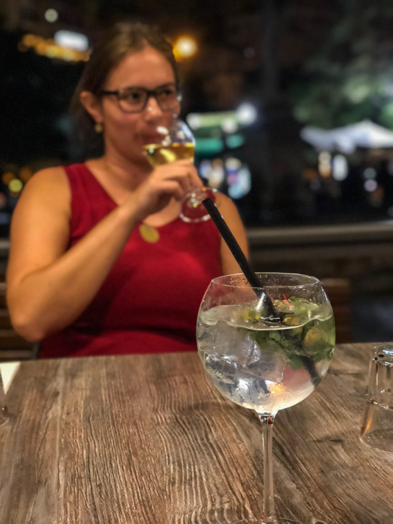 Enjoying a drink at Badass Burgers Balluta